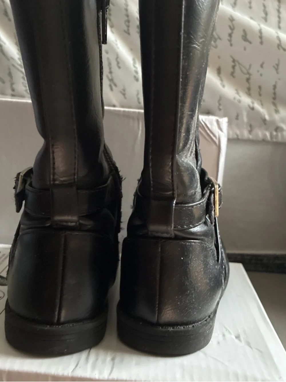 The Children's Place Black Kids Zip-Up Mid-Calf Boots toddler size 6